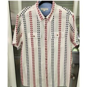 Tricots St Raphael Mens XL Short Sleeve Button Down Shirt
